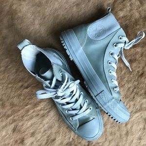 Weather arctic blue converse high tops